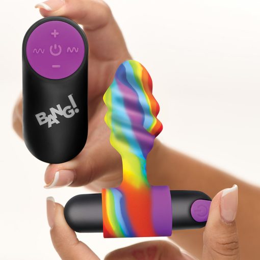 Bang! Vibrating Rainbow Butt Plug - Image 6