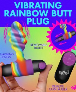 Bang! Vibrating Rainbow Butt Plug