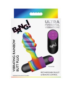 Bang! Vibrating Rainbow Butt Plug
