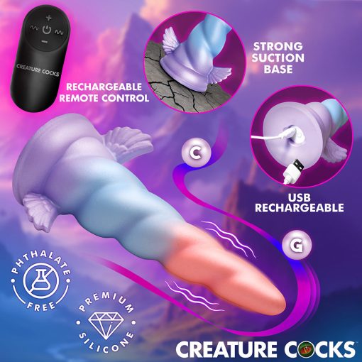 Creature Cocks Deluxe Dream Rider Vibrating Unicorn Silicone Dildo - Image 5