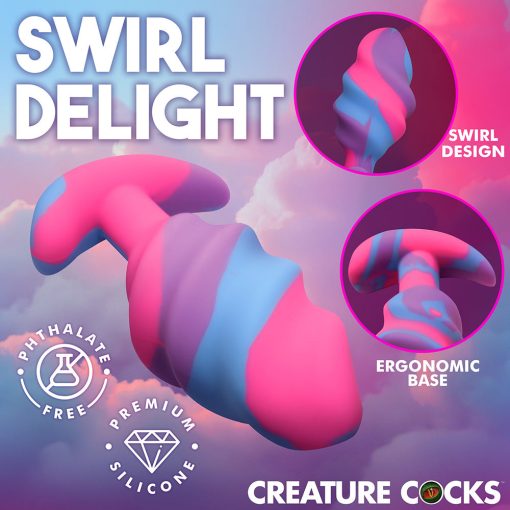 Creature Cocks Unicorn Swirl Silicone Butt Plug L - Image 8