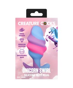Creature Cocks Unicorn Swirl Silicone Butt Plug L