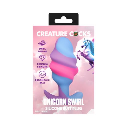 Creature Cocks Unicorn Swirl Silicone Butt Plug L - Image 10