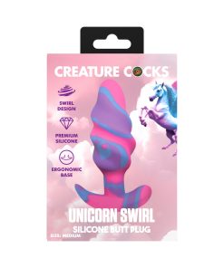 Creature Cocks Unicorn Swirl Silicone Butt Plug M