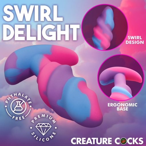 Creature Cocks Unicorn Swirl Silicone Butt Plug S - Image 8
