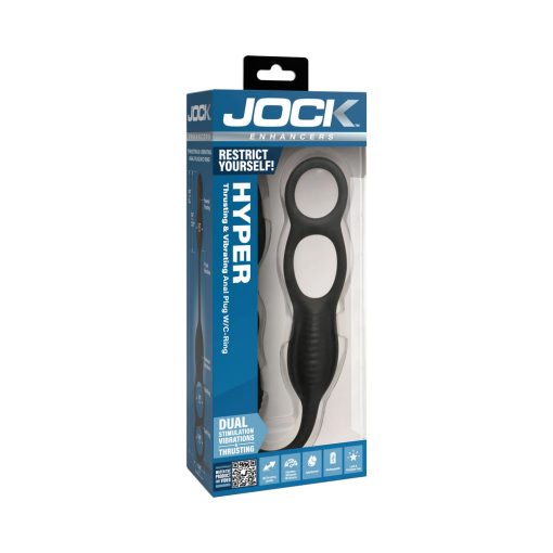 Jock Silicone Vibrating Plug With Cock & Ball Ring And Remote