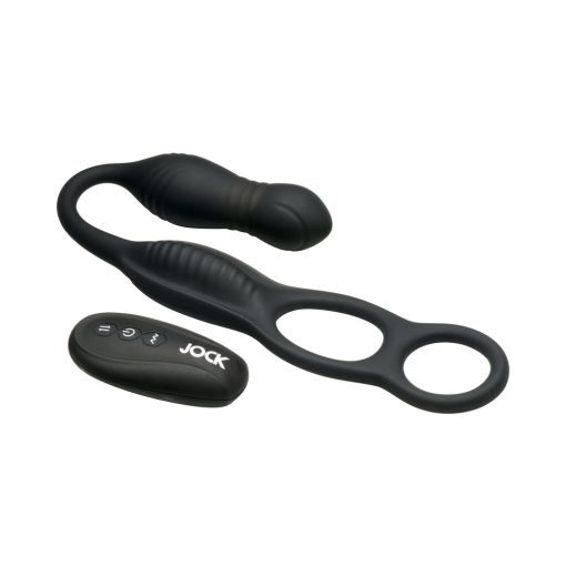 Jock Silicone Vibrating Plug With Cock & Ball Ring And Remote - Image 2