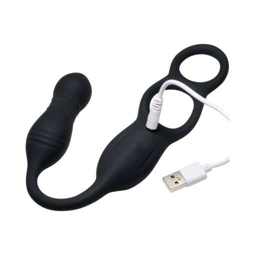 Jock Silicone Vibrating Plug With Cock & Ball Ring And Remote - Image 10