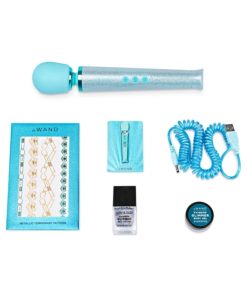Le Wand All That Glimmers Petite Rechargeable Vibrating Massager Special Edition Set Light Blue
