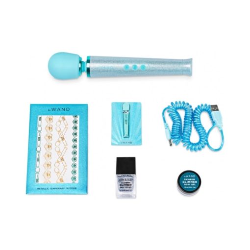 Le Wand All That Glimmers Petite Rechargeable Vibrating Massager Special Edition Set Light Blue - Image 8