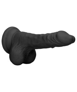 Realrock Realistic Dildo With Balls 7 In. Black