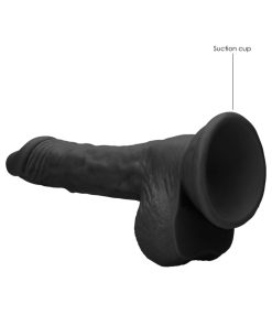 Realrock Realistic Dildo With Balls 7 In. Black