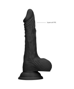 Realrock Realistic Dildo With Balls 7 In. Black