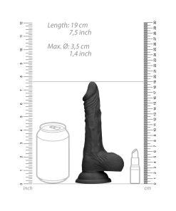 Realrock Realistic Dildo With Balls 7 In. Black