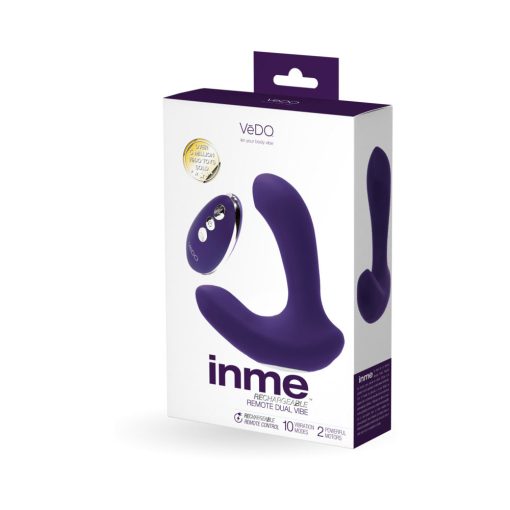 Vedo Inme Rechargeable Dual Vibe With Remote Purple - Image 5