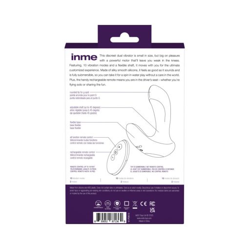 Vedo Inme Rechargeable Dual Vibe With Remote Purple - Image 8