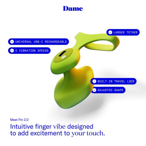 Dame Fin 2.0 Finger Vibrator Citrus - Image 12