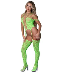 Magic Silk Seamless Bodystocking Neon Lime O/S