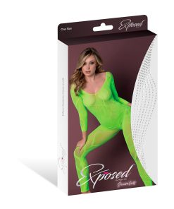 Magic Silk Seamless Long Sleeve Bodystocking Neon Lime O/S