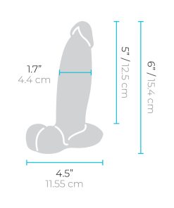 B-Vibe Slipskin Realistic Silicone Dildo 6 In. Girthy Mocha