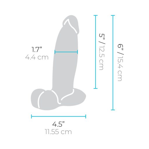 B-Vibe Slipskin Realistic Silicone Dildo 6 In. Girthy Mocha - Image 8