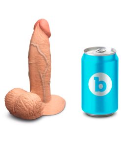 B-Vibe Slipskin Realistic Silicone Dildo 6 In. Girthy Mocha