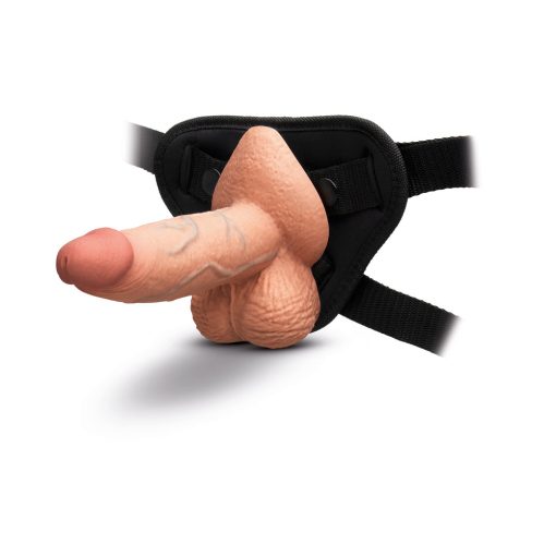 B-Vibe Slipskin Realistic Silicone Dildo 6 In. Girthy Mocha - Image 10