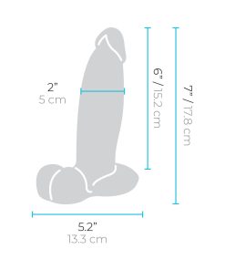 B-Vibe Slipskin Realistic Silicone Dildo 7 In. Girthy Mocha