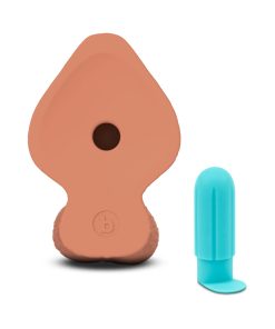 B-Vibe Slipskin Realistic Silicone Dildo 9 In. Girthy Mocha