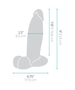 B-Vibe Slipskin Realistic Silicone Dildo 9 In. Girthy Mocha