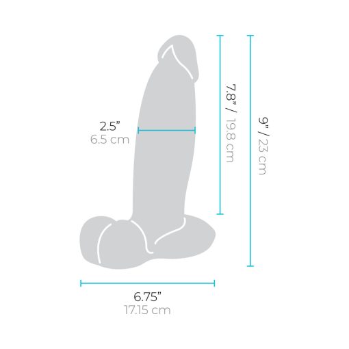 B-Vibe Slipskin Realistic Silicone Dildo 9 In. Girthy Mocha - Image 9