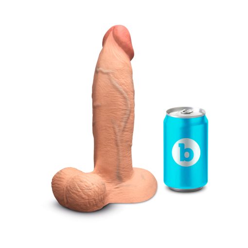 B-Vibe Slipskin Realistic Silicone Dildo 9 In. Girthy Mocha - Image 10
