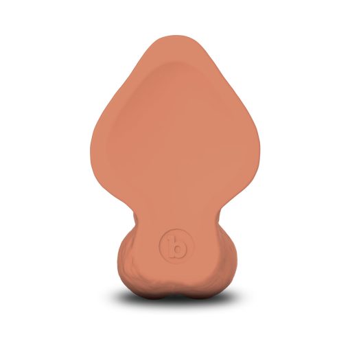B-Vibe Slipskin Realistic Silicone Dildo 8 In. Curved Mocha - Image 5