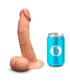 B-Vibe Slipskin Realistic Silicone Dildo 8 In. Curved Mocha