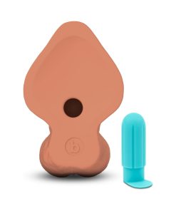 B-Vibe Slipskin Realistic Silicone Dildo 10 In. Curved Mocha