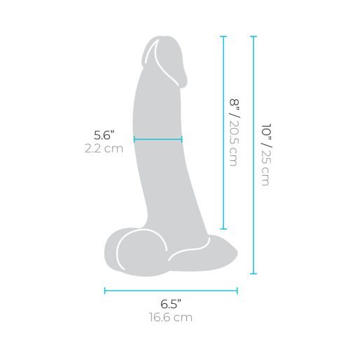 B-Vibe Slipskin Realistic Silicone Dildo 10 In. Curved Mocha - Image 9