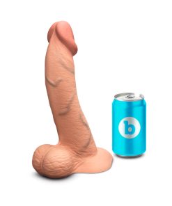 B-Vibe Slipskin Realistic Silicone Dildo 10 In. Curved Mocha