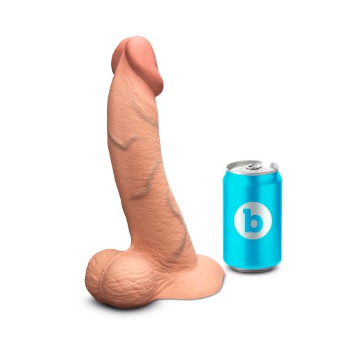 B-Vibe Slipskin Realistic Silicone Dildo 10 In. Curved Mocha - Image 10