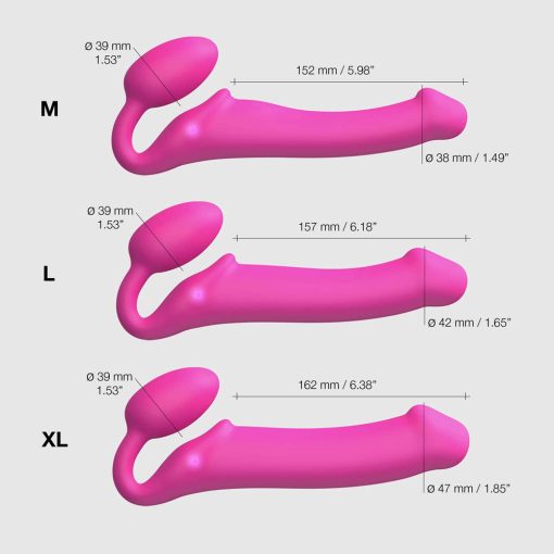 Strap-On-Me Vibrating Bendable Strap-On L Fuchsia - Image 9