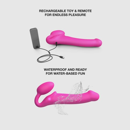 Strap-On-Me Vibrating Bendable Strap-On Xl Fuchsia - Image 8