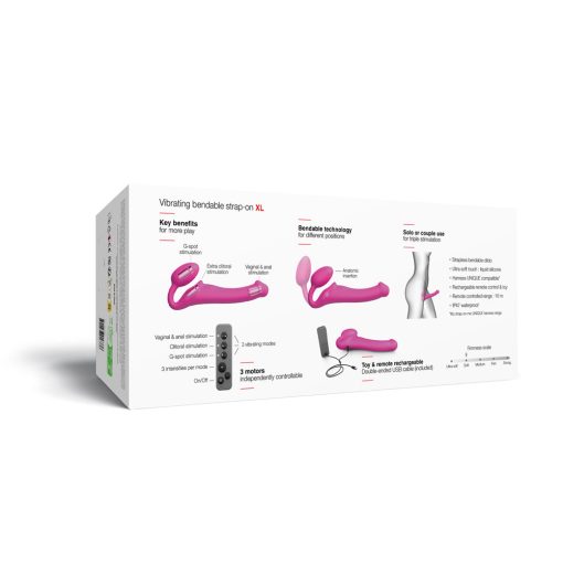 Strap-On-Me Vibrating Bendable Strap-On Xl Fuchsia - Image 10