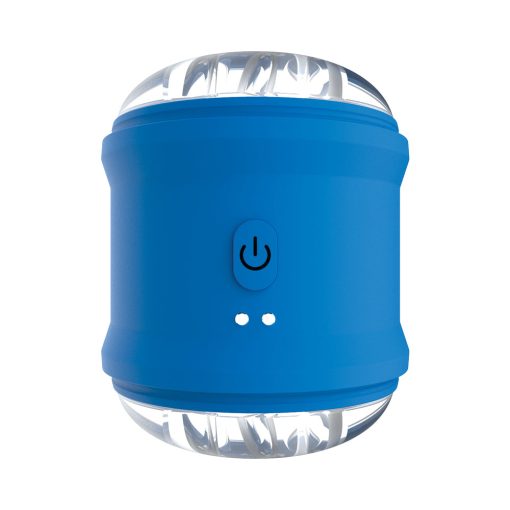 The Royale Vibrating Masturbator Cylinder – Open-Ended, Rechargeable, Blue - Image 2