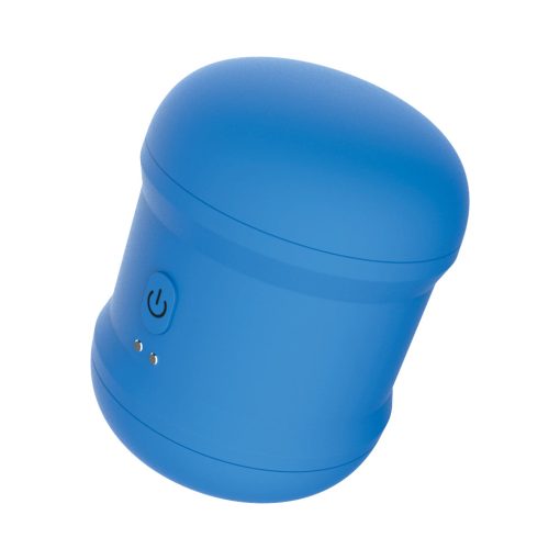 The Royale Vibrating Masturbator Cylinder – Open-Ended, Rechargeable, Blue - Image 3