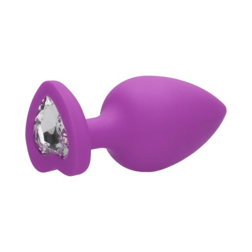 Ouch! Flexible Silicone Diamond Heart Butt Plug Purple Extra Large - Image 2