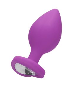 Ouch! Flexible Silicone Diamond Heart Butt Plug Purple Extra Large