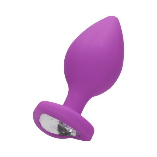 Ouch! Flexible Silicone Diamond Heart Butt Plug Purple Extra Large - Image 3