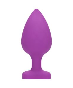 Ouch! Flexible Silicone Diamond Heart Butt Plug Purple Extra Large