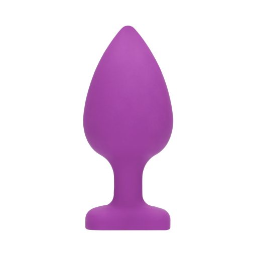 Ouch! Flexible Silicone Diamond Heart Butt Plug Purple Extra Large - Image 4