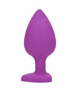 Ouch! Flexible Silicone Diamond Heart Butt Plug Purple Extra Large