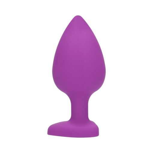 Ouch! Flexible Silicone Diamond Heart Butt Plug Purple Extra Large - Image 5